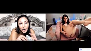 Evelyn Claire és Gianna Dior zsenge leszbi webcamos önnönélvezése