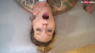 Erőszakos német amatőr milf orálozza a gigantikus fasznak