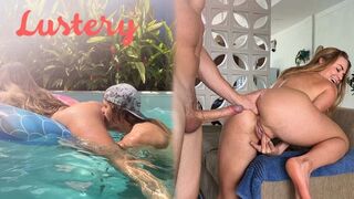 Buxom világos szőke amateur popóját döngetik úszás után