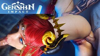 Keleti táncosnő nilou popóját keményen megdugja a lőcse – genshin impact cosplay