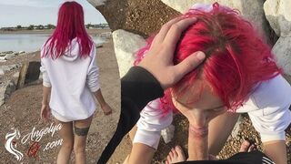 Vad zsenge cumizás a strandon - lenyeli az egészet